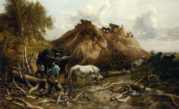 トーマス・シドニー・クーパー Painting - 鉄の道のための森を伐採する 家畜たち トーマス・シドニー・クーパー
